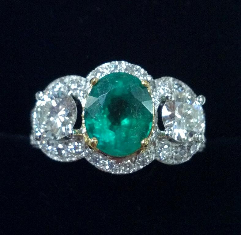 emerald and diamond custom made ring at Rothsteins.jpg by Rothstein Jewelers of Beverly Hills